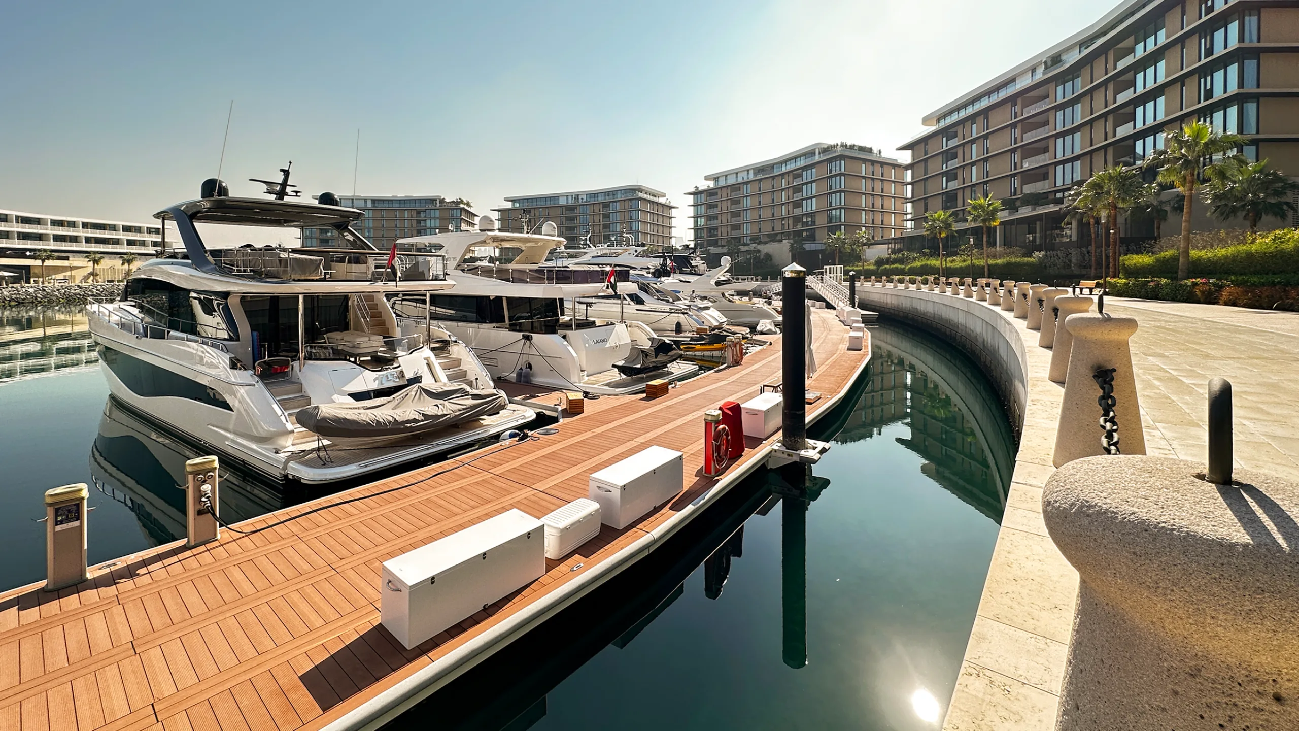 Aerial view of the Sea Mirror Residences site on the Dubai Water Canal, Jumeirah 2